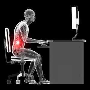 Lower back muscle strain from sitting