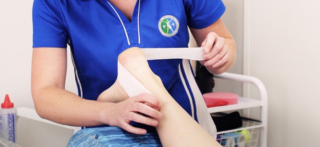 Illustrate physiotherapy strapping